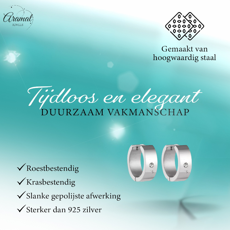 Brede Huggie Oorringen 20x7mm Zilverkleur