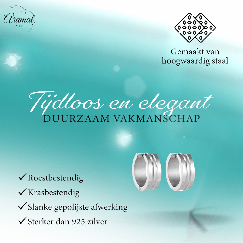 Zilverkleurige Stalen Oorbellen - Modern Design - oor5802 - se42134 - Oorringen kopen# - 19mm - 7mm - alles