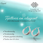 Zilverkleurige Triple Oorringen 20x7,5mm – Glanzend & Gekruist - oor6299 - 613827 - Oorringen kopen# - 20mm - alles - cadeau