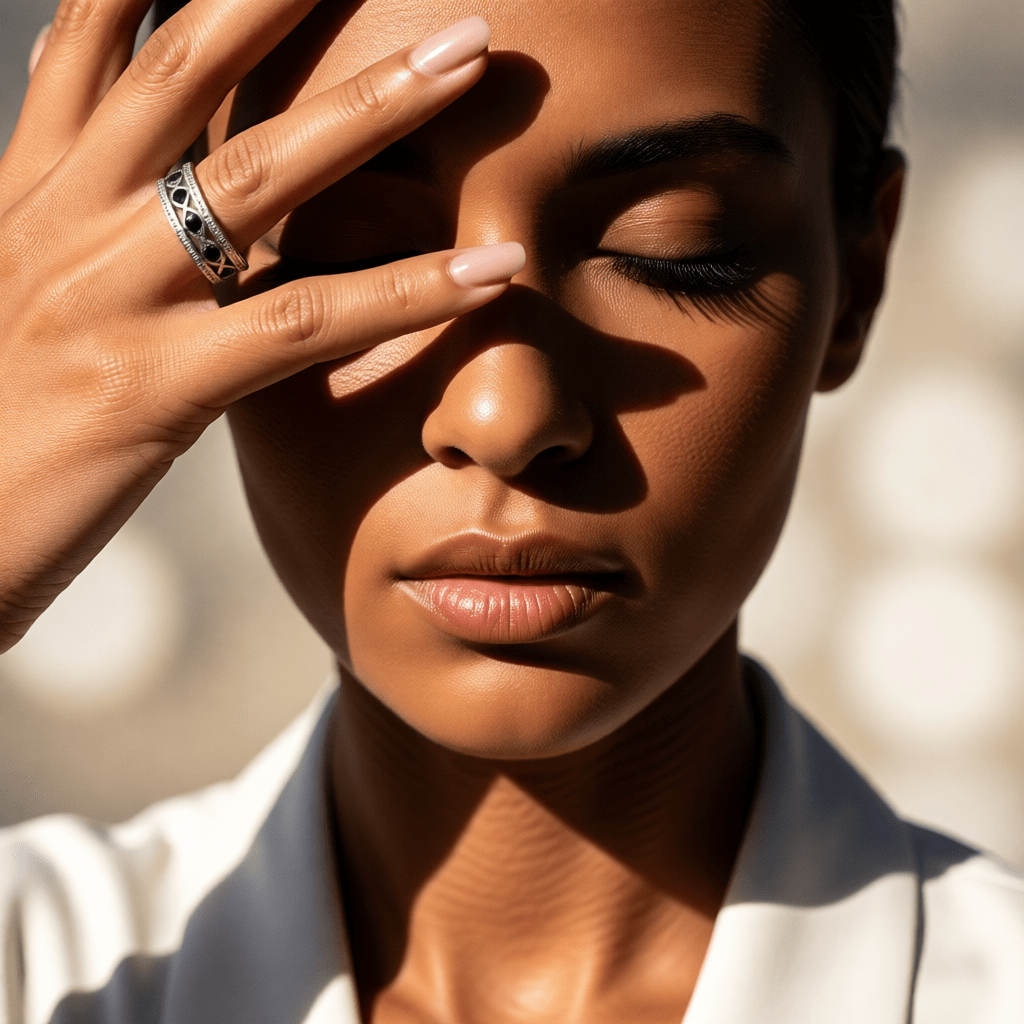 Zilverkleurige Verstelbare RVS Ring met Zwart Boze Oog en Schakelmotief - Aramat Jewels - Ringen - cadeautip
