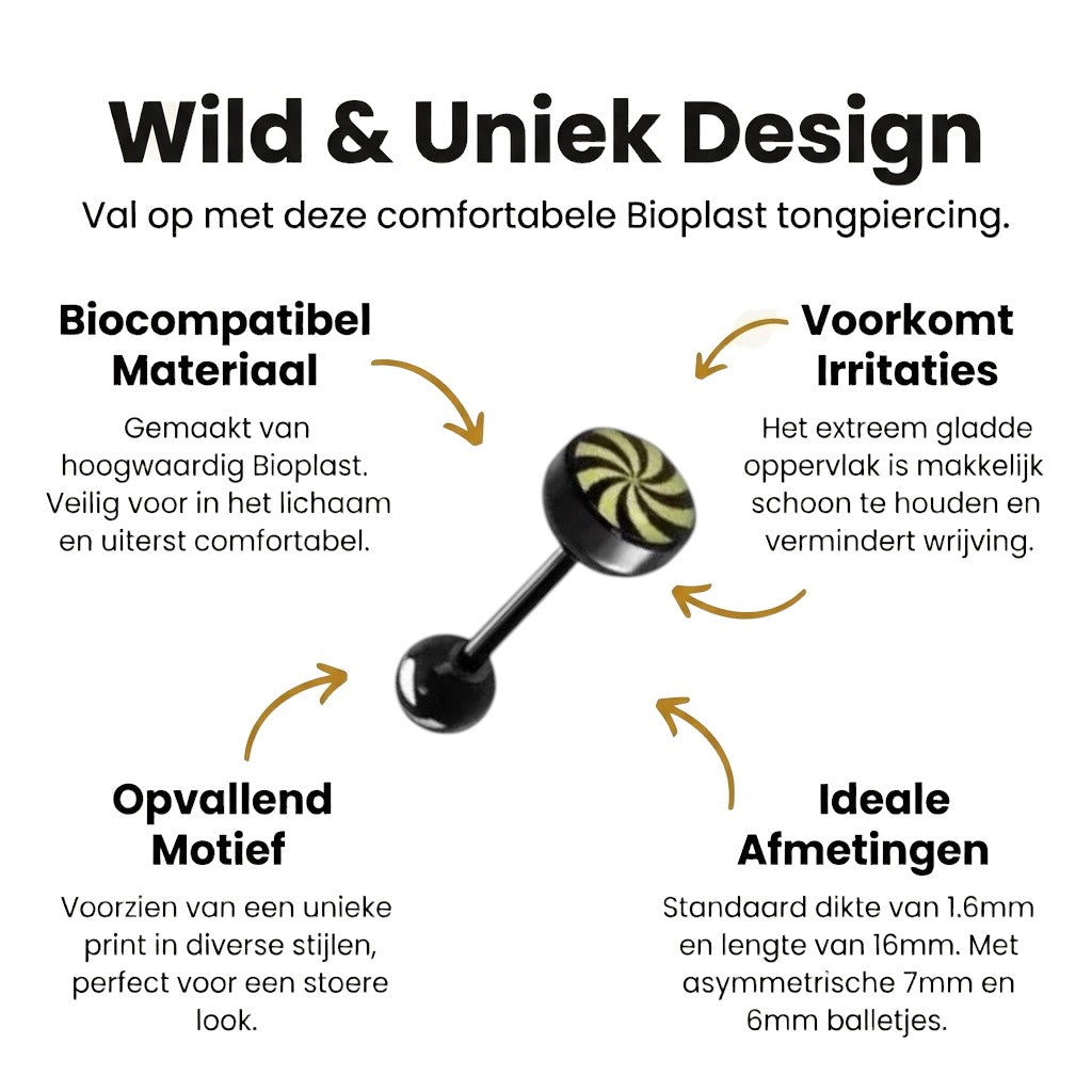 Zwart met gele swirl roestvrijstalen schroeven