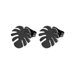 Zwarte Blaadjes Oorbellen - RVS - 10mm - oor4213 - Oorbellen kopen# - 10mm - alles - blad