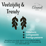 Zwarte Blaadjes Oorbellen RVS - 12x6 mm - oor5510 - Oorbellen kopen# - 12mm - alles - blad