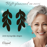 Zwarte Blaadjes Oorbellen RVS - 12x6 mm - oor5510 - Oorbellen kopen# - 12mm - alles - blad