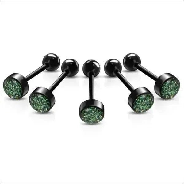 Groene glitter oorstekers