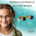 Zwarte kristallen oorstekers 6 mm – goudkleurig - oor3097 - Oorbellen kopen# - 6mm - alles - cadeau