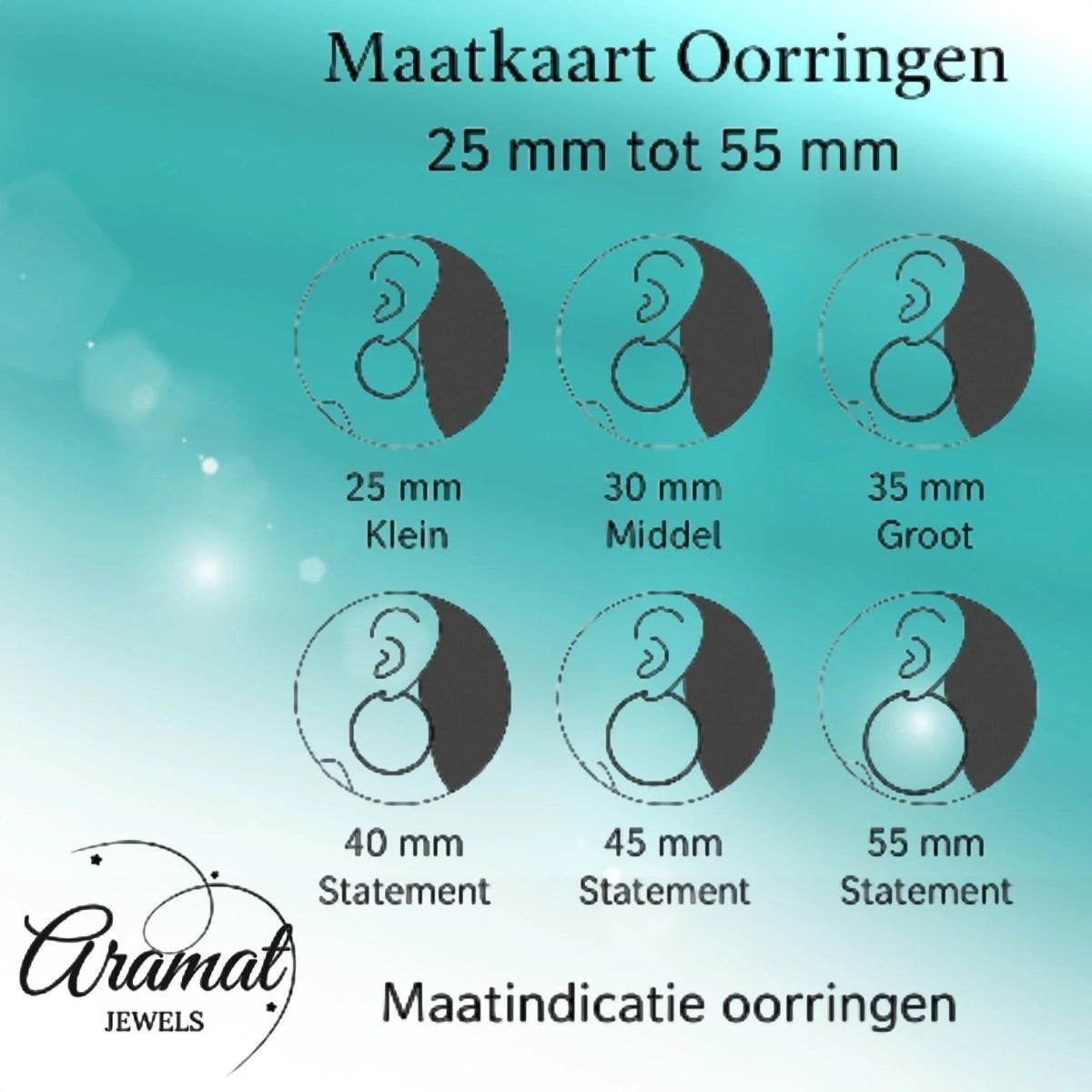 Zwarte RVS Oorringen met Streepjes Motief - 30 mm - Aramat Jewels - Oorringen - cadeautip