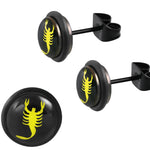 Zwarte schorpioen oorstekers – 7 mm - oor2933 - tte150 - Oorbellen kopen# - 7mm - alles - dames
