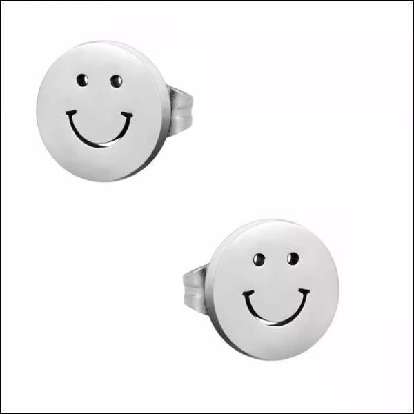 Vrolijke Smiley Oorbellen Rvs 10mm / Zilverkleurig