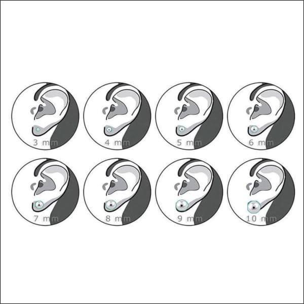 Een Set Van Zes Oorknopjes Met Een Witte Achtergrond Voor Stalen 10mm Oorbellen Met Zirkonia.