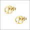 Gouden Oorbelletjes Met De Letter p - Oorbellen Initiaal Zweerknopjes Goudkleur