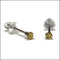Geelgouden En Zilveren Zweerknopjes-zirkonia-oorbellen Van Aramat Jewels