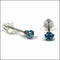 Blauwe Kristal Oorbellen - Zweerknopjes Zirkonia Oorbellen