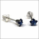 Blauwe Saffier Oorbellen - Zweerknopjes Zirkonia Oorbellen - Aramat Jewels