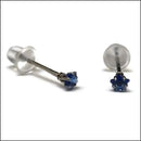 Blauwe Saffier Oorbellen Van Zweerknopjes Zirkonia - Aramat Jewels