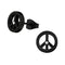 Een Paar Oorbellen Met Een Zwart Metalen Vredesteken