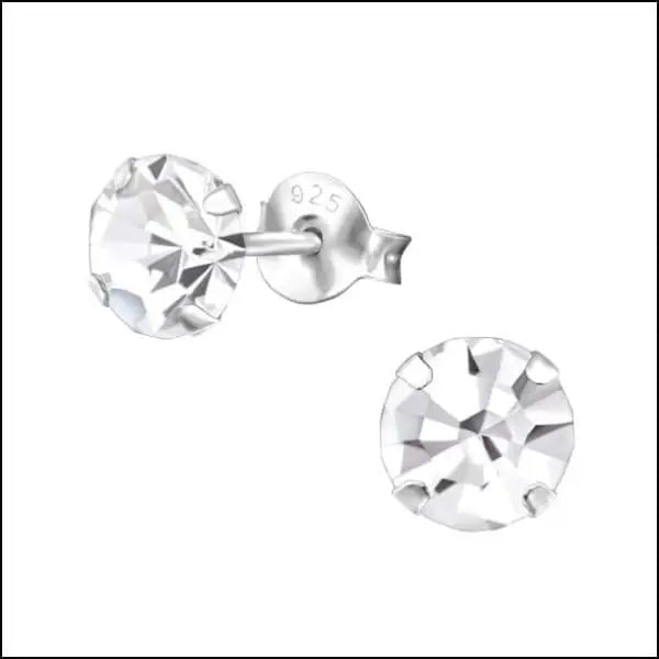 Oorbellen | Echt Zilveren Kristallen Rond Vanaf 3mm