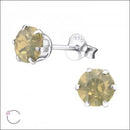Gele Diamanten Oorstekers - Prachtige Zilveren Oorstekers Met 6mm Opaal Zand