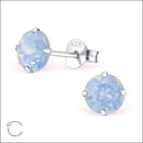 Zilveren Kristallen Oorbellen In Blauw Design